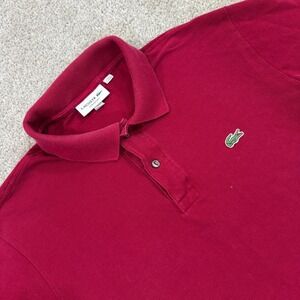 Lacoste Polo Shirt Mens XL Red Classic Fit Pique Short Sleeve Logo Sport Casual